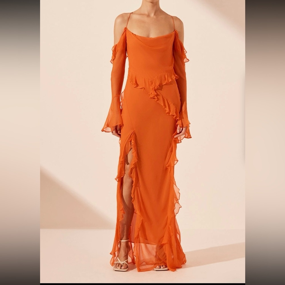 NWT Shona Joy Layla Ruffle Maxi Dress